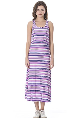 Bearsland Women's Maternity Sleeveless Tank Dress Nursing Breastfeeding Dresses