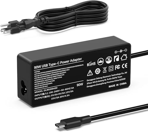90W USB C Charger Compatible with MacBook Pro Air M2 M1 Lenovo ThinkPad X1 T14 Yoga HP Spectre x360 Envy ASUS ZenBook Chromebook Huawei MateBook - VUOHOEG Type C PD Fast Adapter
