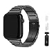 Produktbild GerbGorb Apple Watch Armband 44mm 45mm 49mm Kompatibel mit Armband Apple Watch 4 5 6 7 8 SE SE2 Ultra Rostfreier Edelstahl iWatch Ersatzband Metall Damen Herren Schwarz