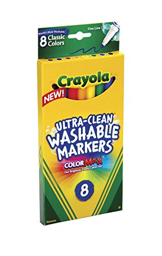 Crayola Ultra-Clean Washable Markers, Color Max, Fine Line Classi...