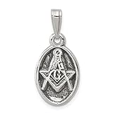 Sterling Silver Antiqued Masonic Charm Freemason