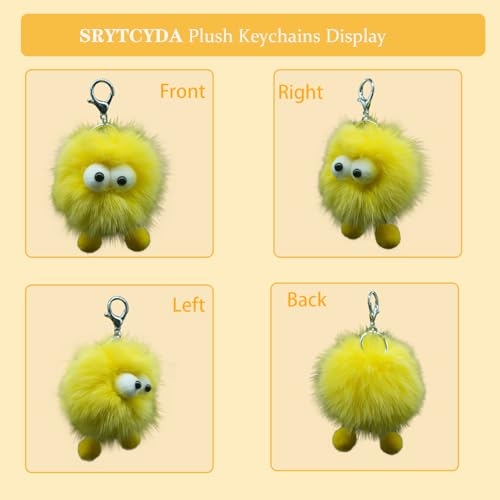 SRYTCYDA Cute Plushs Keychains for Women, Big Eyes Kawaii Plush Keychain with a Card Pin, Plush Keychains for Backpacks Decorative Accessories Birthday Gifts, Party Rewards, Meet Gifts (Yellow) — view 3