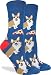 Good Luck Sock Women's Corgi Pizza Socks - Blue, Adult Shoe Size 5-9