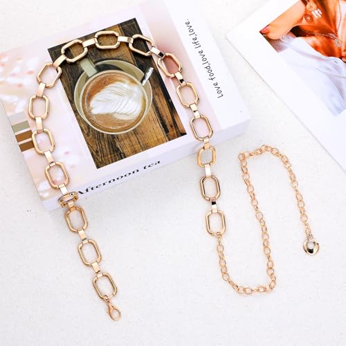 Metal Link Chain Belt, Adjustable Chunky Thick Waist Link Belt Women Waist Chain for Jeans Dresses3