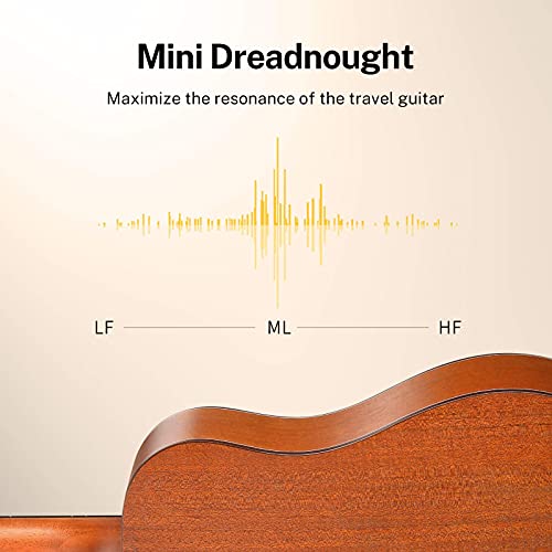 Donner 3/4 Acoustic Guitar Kit 36 Inch Dreadnought Acustica Guitarra Bundle For Beginner Adult Youth Travel With Steel String Spruce Wood Gig Bag Tuner Pickguard Right Hand #TOP1