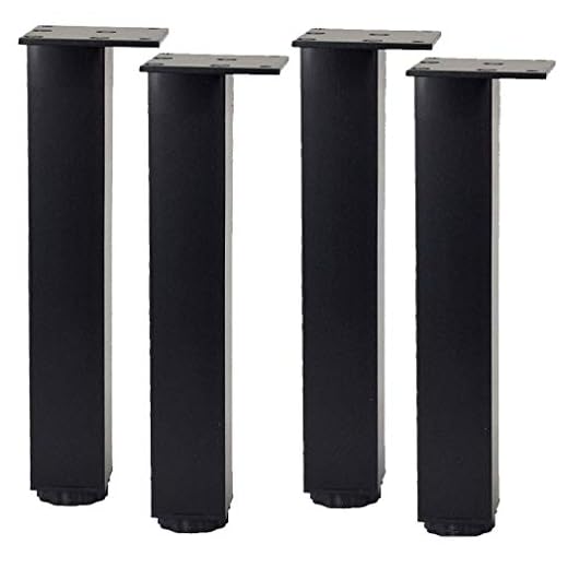 4 delar metallmöbelben, aluminiumlegering TV-skåp ben, finjusterade soffben, garderobsben, sängben, moderna skrivbordsben, skyddande golv (svart) 40 cm)