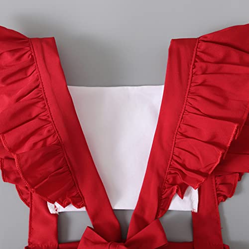 Santa Claus jurk baby meisjes baby meisjes kerst kostuum romper tutu kerst jongens meisjes mouwloze romper for xmas rendier verjaardag fancy dress up party outfit set (Size : 70) - Afbeelding 6