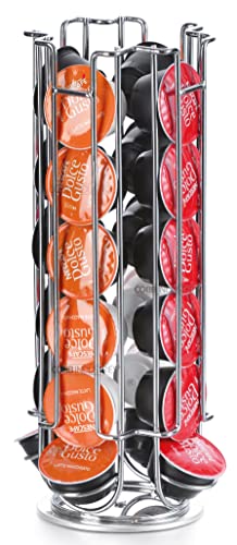 COBB INDUSTRIES® - Hathor CH0028 - Porte Capsules Rotatif Tournant Distributeur Présentoir pour 24 capsules Dolce Gusto Acier chromé