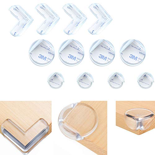 Yolistar Hoekbescherming voor tafelhoeken, 12 stuks, transparant, randbescherming voor baby's en kinderen, voor tafels en meubelhoeken, sterkere hechting, zacht