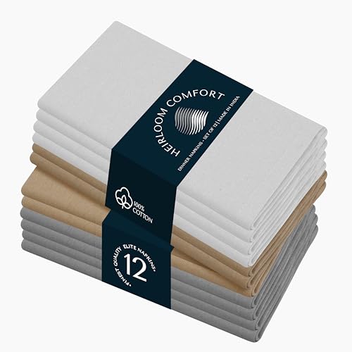 Serviettes en tissu blanc beige gris de table 43x43 cm multicolore - 2