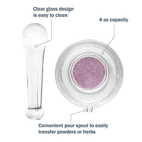 Apothecary Products Mortar And Pestle Bowl, Mixer And Grinder For Medicine, Glass, 4 Oz, White #TOP2