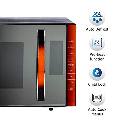 Image of AmazonBasics 23 L Convection Microwave (Black, Defrost, Autocook menu), Free 1 Year Extended warranty