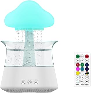 Mist Humidifier USB Night Light for Room Office AromaDiffuser Water Drop Sound with Remote Control Humidifier -A