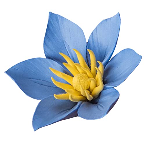 ULTECHNOVO Adorno De Pared Floral De Cerámica Delicada Azul Grande Decoración Mural Tridimensional para Sala y Dormitorio Ornamento Natural y Versátil para Ambiente Hogareño