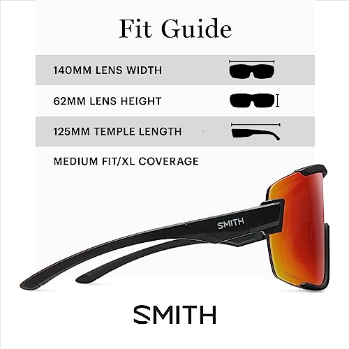 SMITH Wildcat Sunglasses with ChromaPop Lens – Performance Sports Sunglasses for Biking, MTB & More – for Men & Women – Matte Black + Red Mirrored Lens - image 3