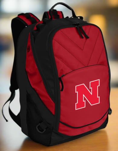 Image of Broad Bay University Of Nebraska Backpack | Official Huskers Logo, Padded Laptop Computer Section, Premium 600 Denier Nylon Fabric,