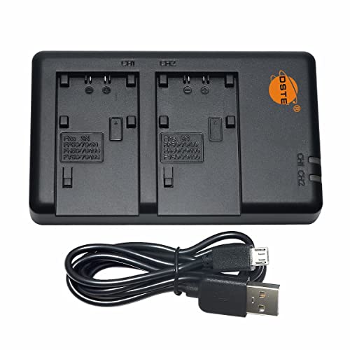 DSTE Fast Charging USB Dual Batería Cargador Compatible para Sony NP-FP50 NP-FP51 NP-FP70 NP-FP90 NP-FH50 NP-FH100 NP-FV50 NP-FV70 NP-FV100