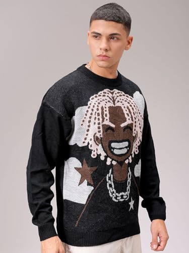 Image of The Indian Garage Co Men Oversized Character Crew Neck Sweater