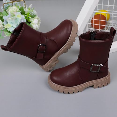 Ankle Boots for Girl Side Zipper Low Heel Short Booties 2025 Winter Fashion Dress Shoes for Little Kid Big Kid4