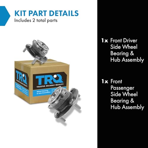 Image of TRQ Front Left and Right Wheel Bearing and Hub Assembly Set 2 Piece Compatible with 2007-2011 Nissan Versa Without ABS
