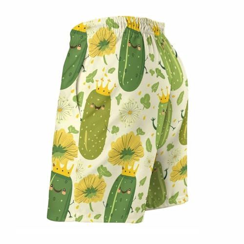 Cucumber Pickles Mens Swim Trunks Quick Dry Beach Shorts Board Shorts Swimwear Bathing Suits with Mesh Lining3