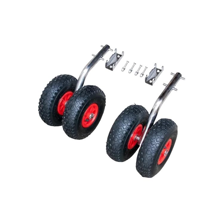 NOARD | Doppio cursore in acciaio inox con 4 ruote di trasporto per barche | Pieghevole | Montaggio facile | Ideale per gommoni | Robusto e resistente alla corrosione