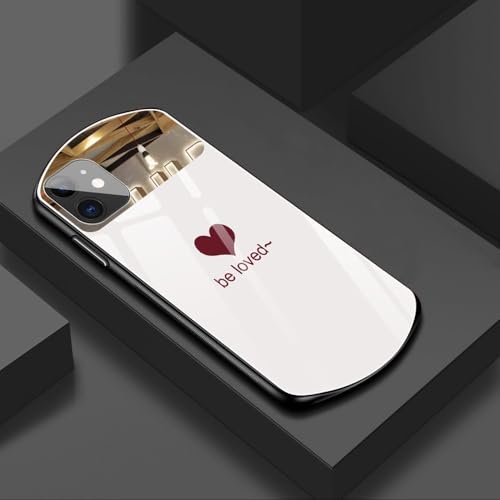 Coque de téléphone ovale en verre trempé anti-rayure chic pour iPhone 14 et 13 Pro Max