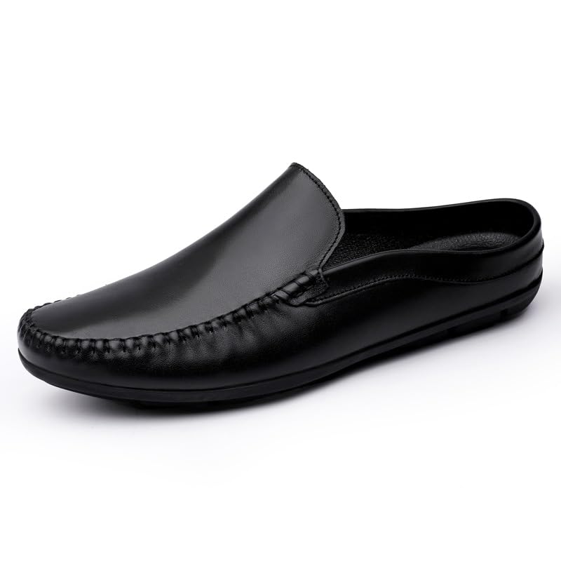 Men's Loafers Round Toe Solid Color Faux Leather Half Loafers Shoes Flat Heel Flexible Comfortable Wedding Slip On