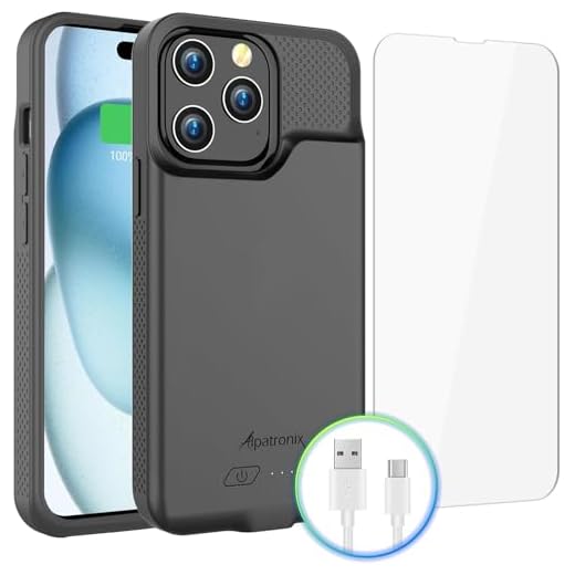 iPhone 8 Plus/7 Plus/6S Plus/6 Plus Battery Case, 5000mAh Extended Charger Case with Wireless Charging Compatible with iPhone 8 Plus, iPhone 7 Plus, iPhone 6S/6 Plus (5.5 inch) BX190plus - Black