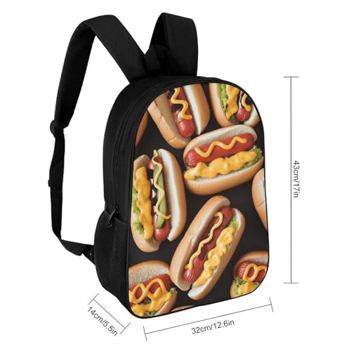 Fun Food Hot Dogs Bookbag - Ultra Lightweight Portable Backpack Work Travel Backpack for Men Women Fits 16 Inch Notebook2
