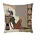 wuayi Femme Africaine Taies d'oreillers Housse de Coussin Decoration Coussin de canapé Lit Café Home Decor Taie d'oreiller Coussins Oreiller Couvre Housse D'oreiller45cm x 45cm
