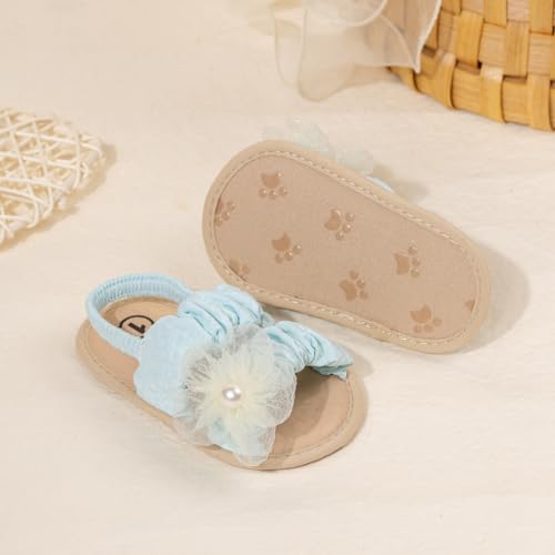 Image of Meckior Infant Baby Girls Boys Summer Sandals Open Toe Lace Princess Dress Wedding Flats Shoes Newborn Toddler Soft Non-slip Sole First Walker Crib Shoes