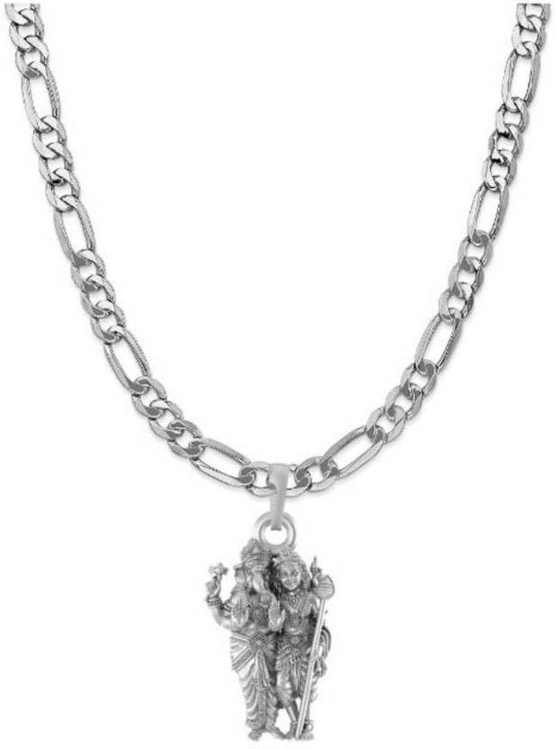 Pendentif argent sterling 925 dieu Ganesh Kartikeya maille Figaro