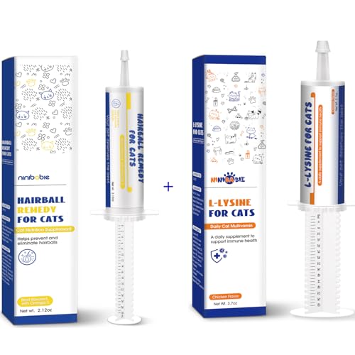 Ninibabie Hairball Treatment for Cats 1pcs +lysine for Cats 1pcs