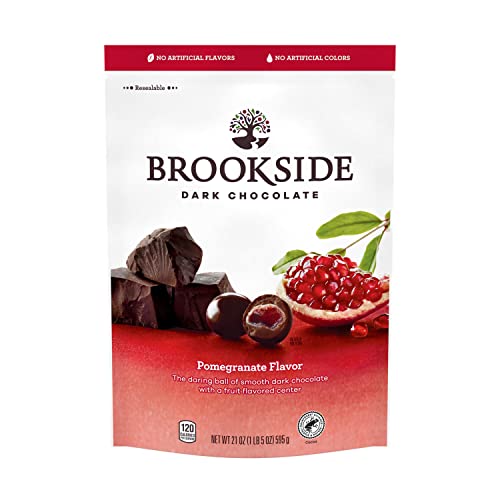 BROOKSIDE Dark Chocolate and Pomegranate Flavored Snacking Chocolate Bag, 21 oz