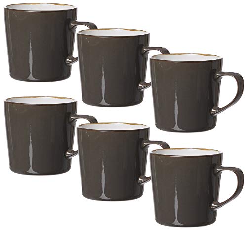 Visby kaffekopp-set, 6 delar, 400 ml vardera, brun, stengods