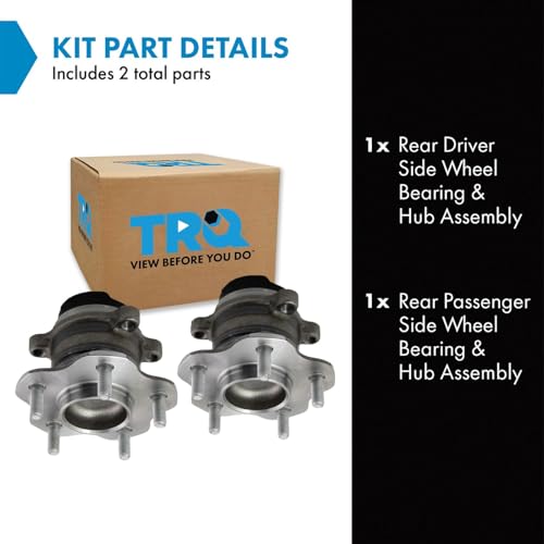 Image of TRQ Rear Left and Right Wheel Bearing and Hub Assembly Set 2 Piece Compatible with 2014-2020 Nissan Rogue FWD 2017-2022 Rogue Sport FWD