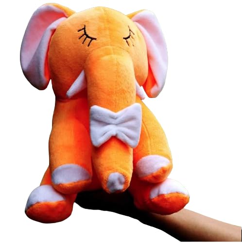 SHRI TOYS Orange Baby Elephant - Soft and Cuddly Elephant Plush Toy, Perfect for Hugging and Learning