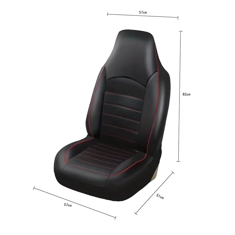 Autositzbezüge Autositzbezüge Aus PU-Leder Für Vordersitze, Ganzjährig, Passend Für Die Meisten Autos, Universell Autschonbezüge(Red line-1pc)