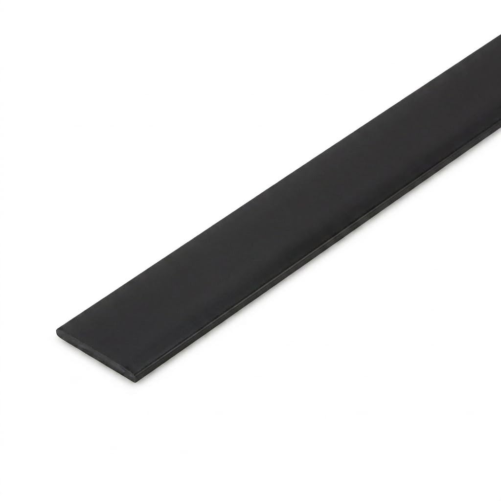 Matt Black Trim Strips x 1 Metre, Flat Bar PVC Edging, Wall Panel Border, DIY Decorative Gap Cover (1, Black, 50mm)