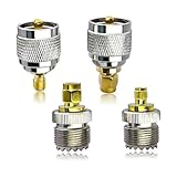 SEYUGOPTI SMA zu UHF Antennenadapter, 4-teiliges Set SMA auf UHF Adapter Antennenstecker Steckverbinder für FPV Drohnen Verlängerungskabel Funk Transceiver, RF Antenne Adapter Steckverbinder