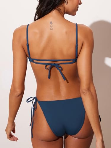Image of DOBREVA Women's One Piece Swimsuit Strappy Backless Bathing Suit Cut Out Lined Scoop Neck Adjustable Straps Swimwear