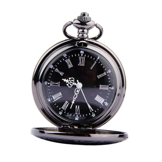 Reloj de Bolsillo Vintage Retro Steampunk Retro Vintage de Cuarzo con números Romanos para Navidad (Cadena Fina)