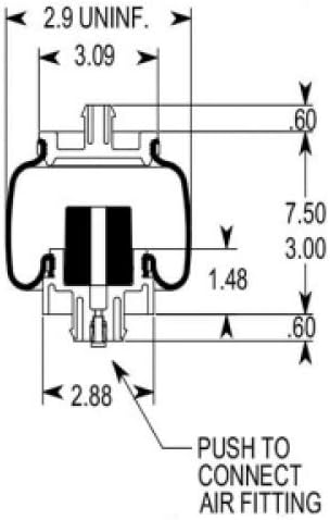 Miniatura 3 de Paquete de 2 resortes Torque Cab Air Sleeper para Freightliner Century Class y Argosy Coe (2002 y ANTERIORes) (Reemplaza Firestone 7206,
