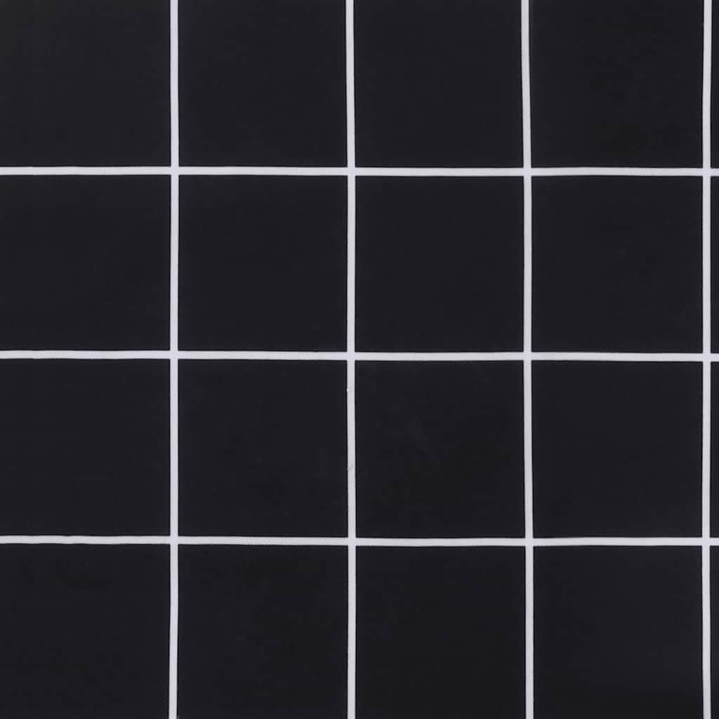 Nakładki na ławkę ogrodową, zestaw 2 szt., czarne wzory karo, z tkaniny Oxford, 180 x 50 x 7 cm, wyściełane, antypoślizgowe, ze sznurkami do wiązania, na taras, krzesło ogrodowe i ławki do