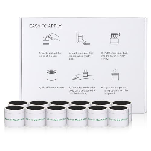 Near Smokeless Moxa Sticks for Moxibustion, Self Adhesive Mini Moxa Rolls, Portable Safe Home Moxibustion Boxes for Soreness Relieve and Heat Therapy