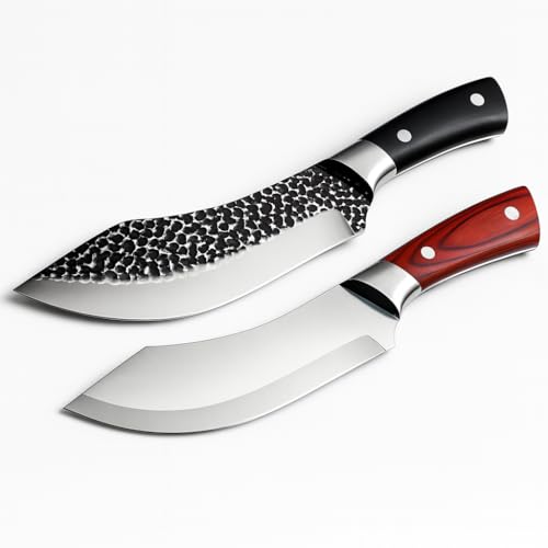 Image of Wizbiz 6Piece Premium Kitchen Knife Set for Home & Professional Use | Multipurpose Chef, Boning, Butcher & Meat Cleaver Knives | Ultra-Sharp Stainless Steel Blades | Ergonomic Wood & Black Handle Set