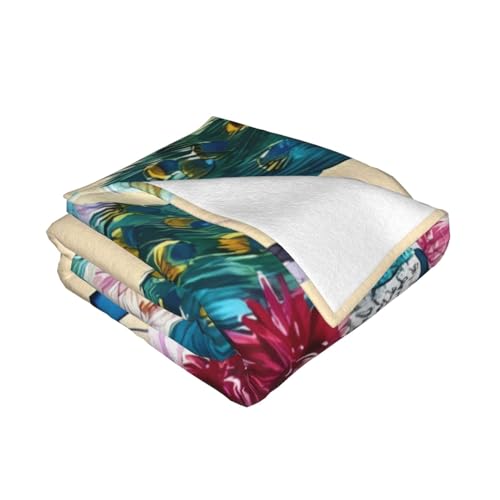 Couverture polaire douce toutes saisons pour canapé et salon paon