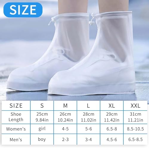 Image of Rain Boots Shoe Covers Waterproof for Men & Women - Non-Slip Reusable Overshoes with Zipper, Shoe Protectors for Hiking, Climbing, Camping, Cycling & Rainy Days (XXL)