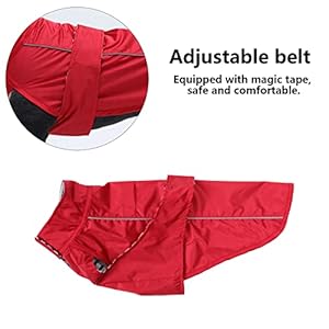 Geyecete Dog Raincoat Outdoor windproof,Dog Waterproof Coat,Pet Lightweight Rain Jacket,Reflectivefor Small Medium Dogs Dachshund, Corgis-Red-S